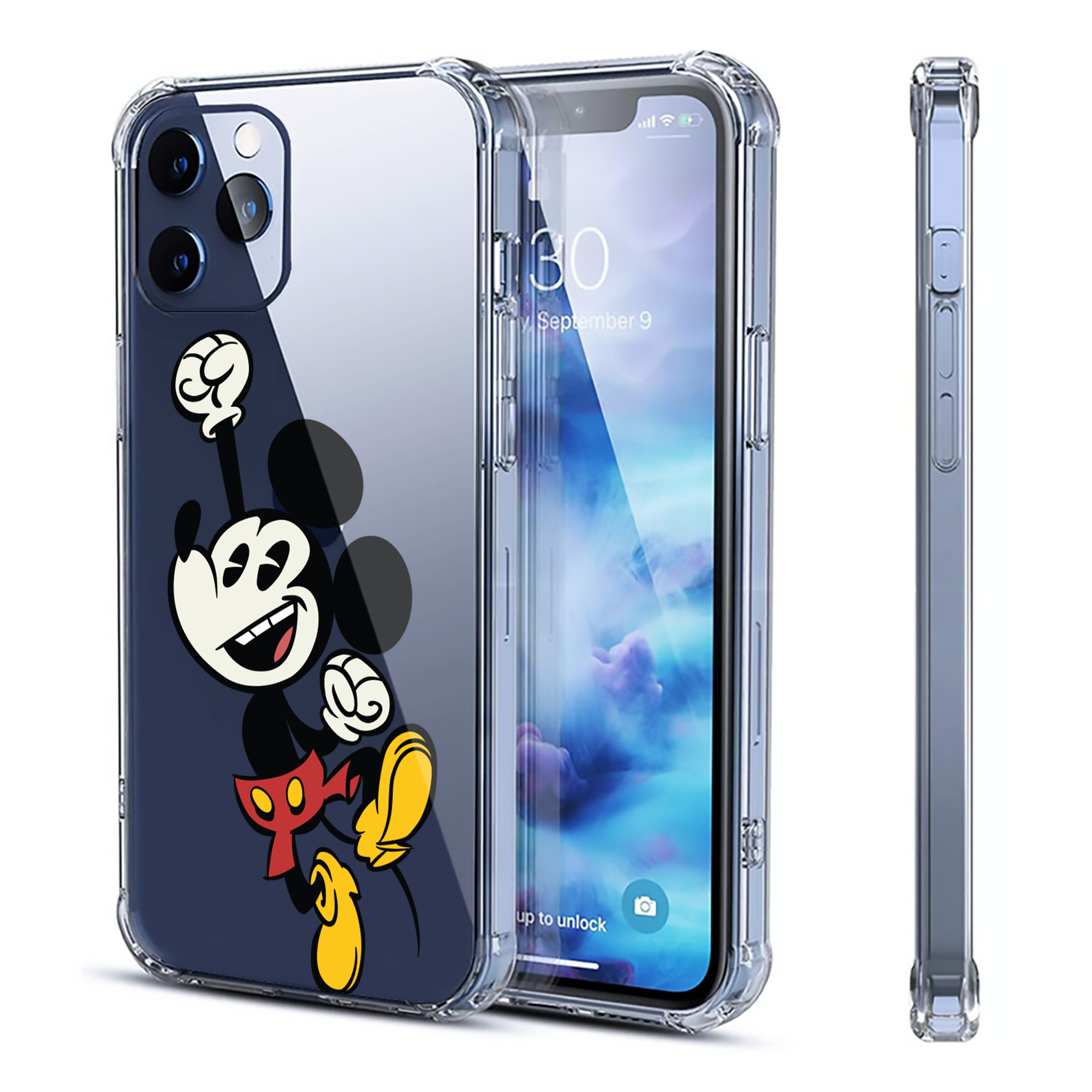 （画像用） ミッキーマウス Mickey Mouse 【iPhone 12シリーズ対応】透明スマホケース（クリアソフトケース）